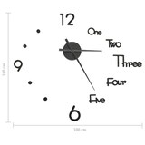 thumbnail of vidaXL 3D-wandklok modern XXL 100 cm zwart