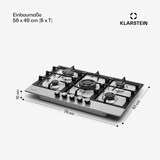 thumbnail of Ignito 5 Zonen Gaskochfeld 5-flammig Sabaf-Brenner Edelstahl silber Silber