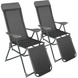 thumbnail of tectake Set van 2 aluminium tuinstoelen inklapbaar met hoofdsteun en voetensteun - antraciet - 405972