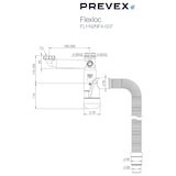 thumbnail of PREVEX Flexloc Universal-Platzspar-Siphon für Küchenspüle, flexibles Ablaufrohr | aus recyceltem Kunststoff