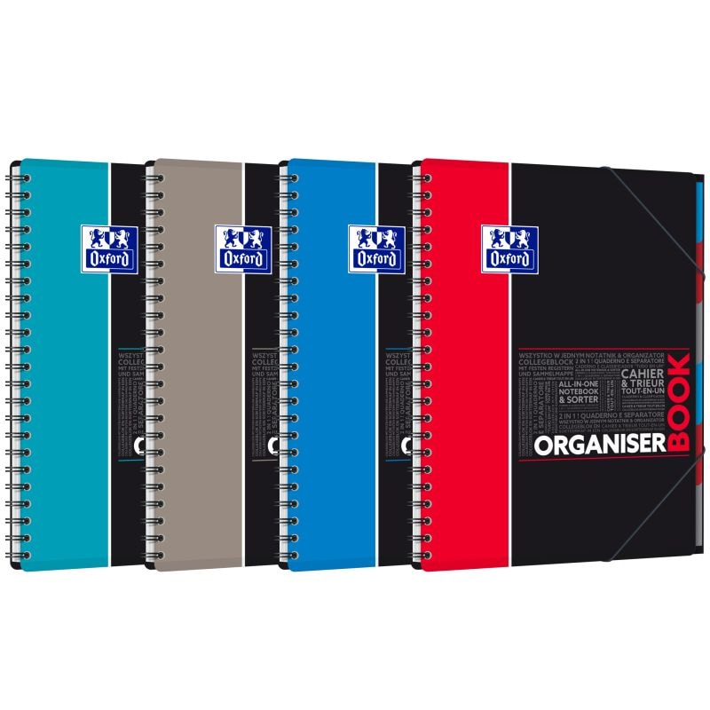 OXFORD Organiserbook 160 pages (couverture PP), 5x5 (technologie réglure SCRIBZEE). Format A4+