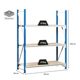 thumbnail of PROREGAL Weitspannregal MAXIMUS | Grundregal | HxBxT 200x175x60cm | 5 Ebenen | Spanplatten-Fachboden | Fachlast 475kg | Lichtblau/Lichtgrau