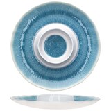 thumbnail of JO Servierplatte Ø 35,5 cm runde Snack- & Dipplatte Melamin blau weiß Antipasti