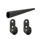 thumbnail of Wandhalter Schrankstange Kleiderstange Schwarz oval Garderobenstange 1,15 Meter