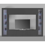 thumbnail of Dmora Wohnzimmermöbel Giuliano, Wohnzimmer-Set TV-Möbel mit 4 Türen, Mehrzweck-Wohnzimmermöbel mit Vitrine und LED-Licht, cm 260x30h180, Anthrazit