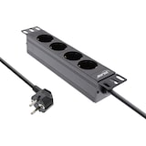 thumbnail of InLine® 10" Steckdosenleiste, 4-fach Schutzkontakt, ohne Schalter, 2m, schwarz