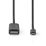 thumbnail of Nedis USB-C Adapter - USB 3.2 Gen 1 - USB-C Stecker - HDMI Stecker - 4K@60Hz - 1.00 m - Rund - Vernickelt - PVC - Schwarz - Label