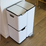thumbnail of Kitchen Move Poubelle pédale tri sélectif HAJA blanc 60L Acier inoxydable Blanc