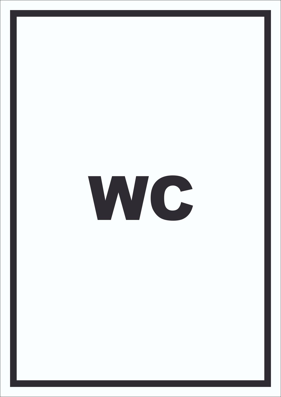 WC Schild mit Text Toilette Klo hochkant A5 (148x210mm)