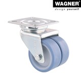 thumbnail of WAGNER Strandkorbrollen 4tlg. Set - ULTRASOFT - Durchmesser Ø 50 mm, 2 mit Bremse, Tragkraft 300 kg/Set - 02155200