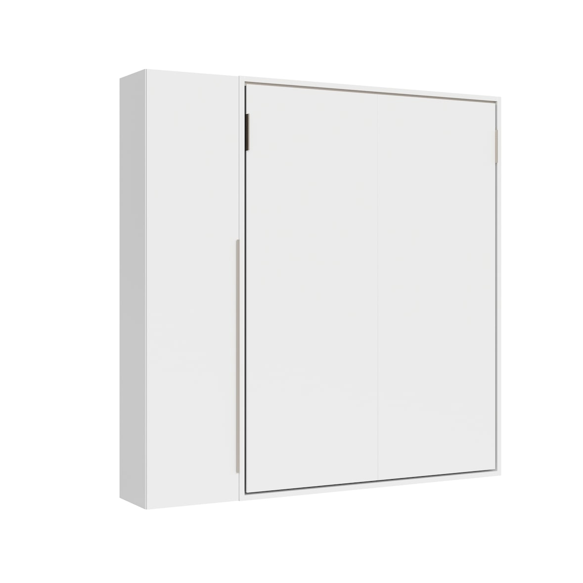 Cama francesa dobrável vertical Versia Sofà 140 com guarda-roupa de 1 porta esquerda em branco