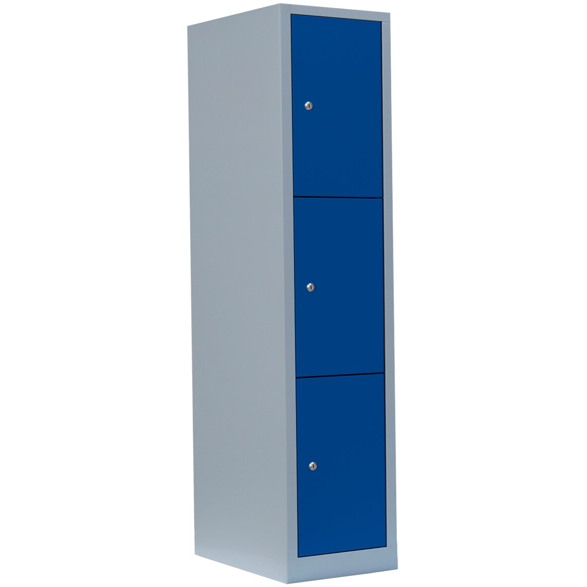 Lüllmann® Schließfachschrank, 1 Abteil, 3 Fächer, 1800 x 415 x 500 mm, lichtgrau/enzianblau
