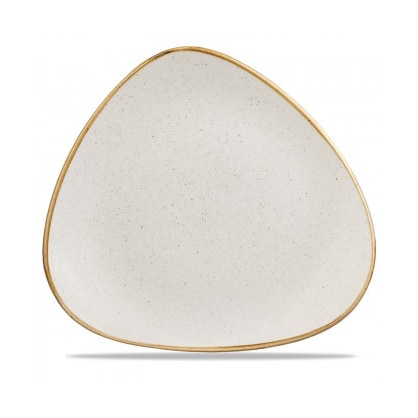 Barley White driehoekig bord 22,9 cm Churchill Stonecast met stippen 12swhstr9 Pak van 12