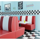 thumbnail of Americano Retro Eckbank | 224x224 cm | Dinerbank Set Rot & Weiß | Gastro Sitzbank mit Ecke