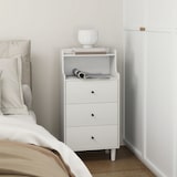 thumbnail of HOMCOM cómoda con 3 cajones cómoda de dormitorio estrecha con Estantes Abiertos Anti-vuelco Cajonera Alta para Salón Pasillo 47x29x95 cm Blanco