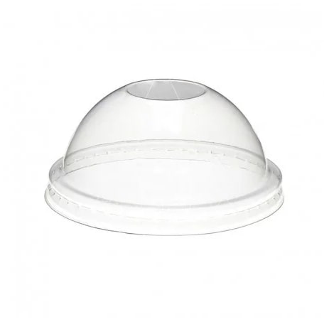 Tampa cúpula com orifício RPET para copo de batido 350/470 ml (1000 unid.)