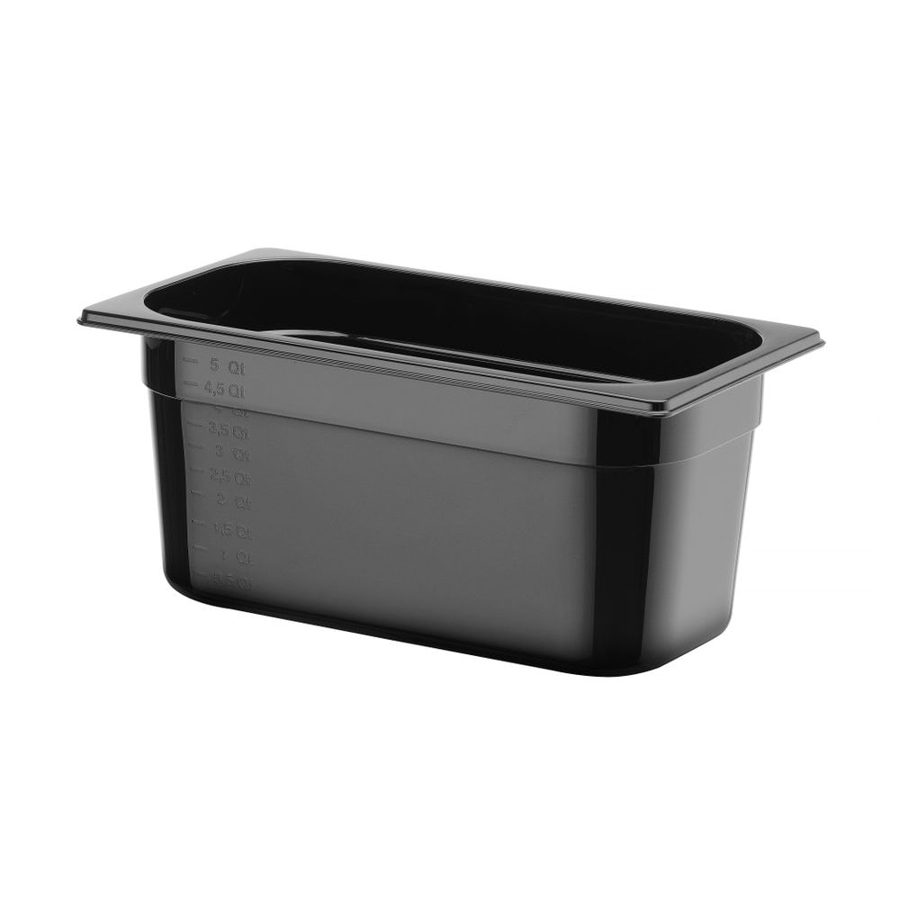 Container GN 1/3 zwart polycarbonaat, HENDI, Profi Line, GN 1/3, 5,7L, Zwart, 325x176x(H)150mm