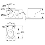thumbnail of GROHE Wand-Tiefspül-WC Bau Keramik 39427Abgang waagerecht alpinweiß