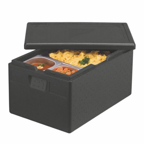 PAPSTAR Isolier-Transportbehälter, EPP 60 cm x 40 cm x 28 cm schwarz "Gastro-Norm 1/1"