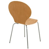 thumbnail of Décoshop26 - Lot de 4 chaises de cuisine salle à manger empilables dossier arrondi en bois chêne et métal chromé 10_0003181
