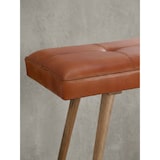 thumbnail of Retro-Sitzbank aus Ziegenleder und massivem Holz, stabil, 200 kg Belastbarkeit. 117x38x51 cm | Kadima Design
