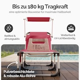 thumbnail of CASARIA® Alu Sonnenliege mit Dach Seitentasche Klappbar Wetterfest Gartenliege Rot