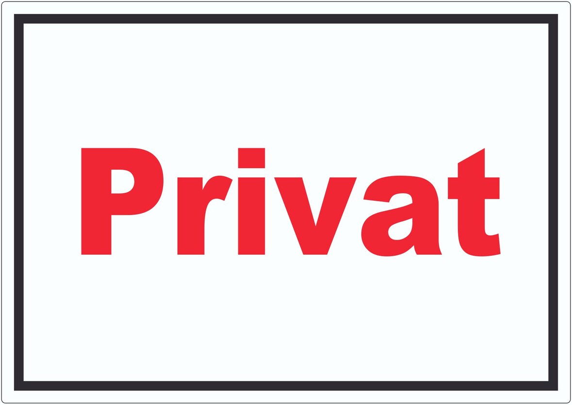 Privat Schild rot-weiß-schwarz A0 (841x1189mm)