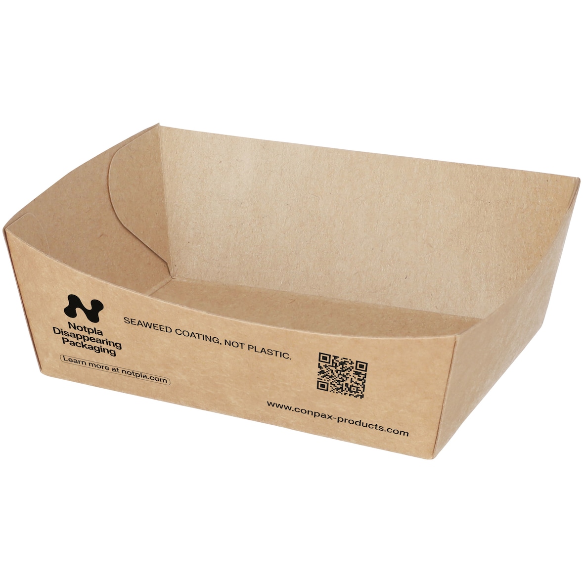 Notpla, Snackbakjes A7, karton 9 x 7 x 3,5 cm bruin "Notpla"