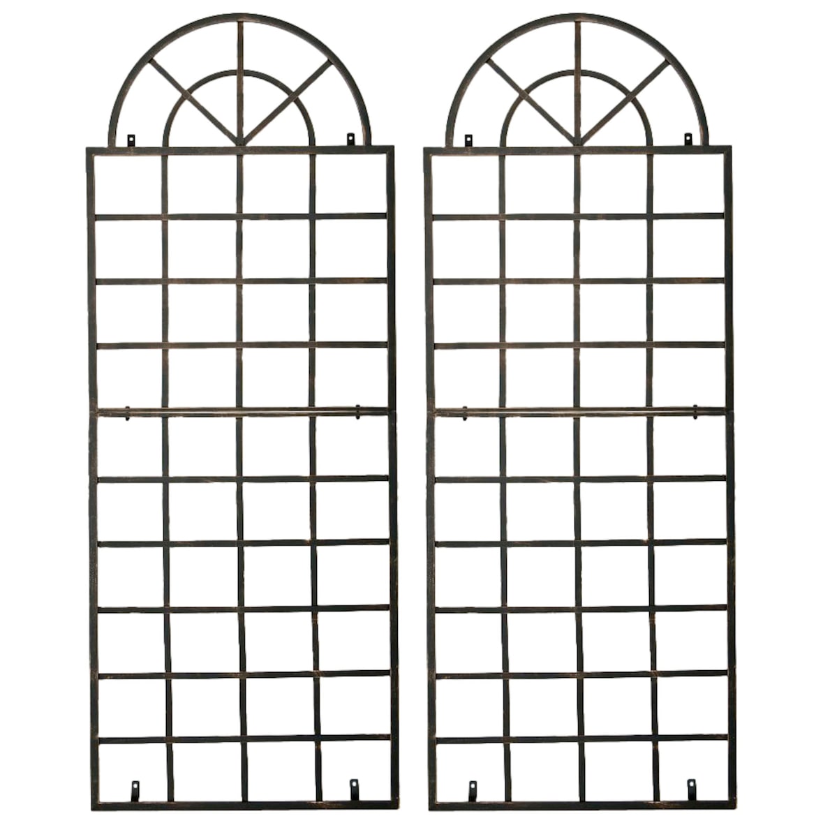 2er Set Rankgitter Viva Wandbefestigung bronze