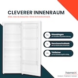 thumbnail of homeX Kühlschrank ohne Gefrierfach groß, freistehender Vollraumkühlschrank - 242 Liter, leise, weiß, CS2421E-W