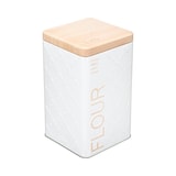 thumbnail of Boîte à farine en métal Blanc déco Relief Beige