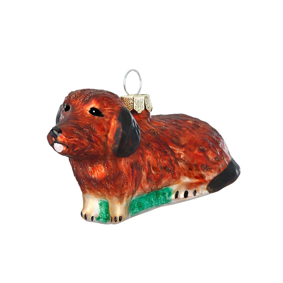 Christbaumschmuck Glas 9cm Dackel Figur Handbemalt Weihnachtsbaum Anhänger Weihnachten Christbaumanhänger Weihnachtsbaumschmuck Tiere Dog Hund Braun