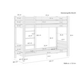 thumbnail of Etagenbett extra stabil Massivholz Kiefer natur 80x220 Hochbett ohne Rollrost 60.16-08-220oR
