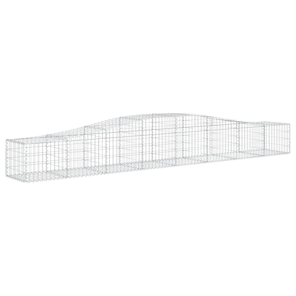 vidaXL Gabionen mit Hochbogen 8 Stk. 400x50x40/60cm Verzinktes Eisen