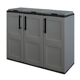 thumbnail of Armoire de Tri Sélectif 3 Poubelles Gris - Meuble de Recyclage Extérieur Gris - Dimensions 102 x 37 x 84 cm - INTEC