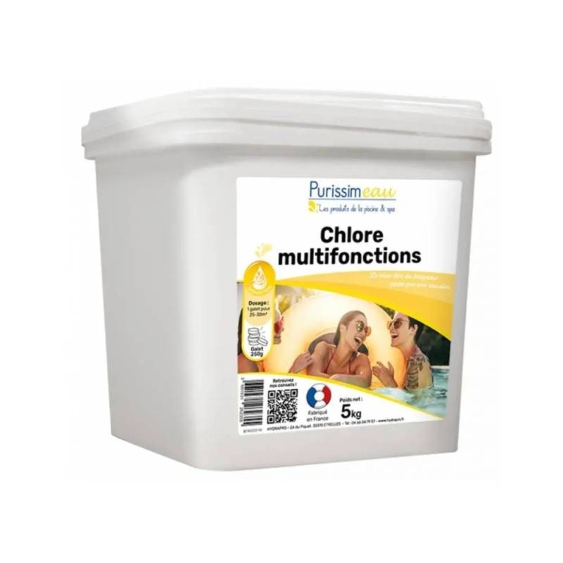 Chlore multifonctions pour piscine - 5L - PURISSIMEAU