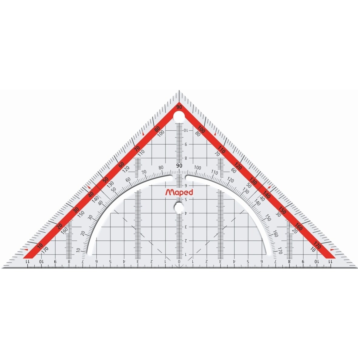 Geometrie-Dreieck Technic Plastik 26cm transparent Kunststoff-Etui