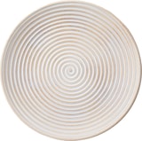 thumbnail of Dekoteller 35cm Holz mit Spiral Muster - Natur / Weiß