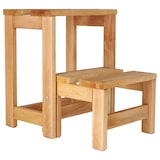 thumbnail of WellHome - Sgabello con scaletta a 2 gradini in finitura legno-olio 32x23x40 cm