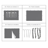 thumbnail of Carpa Plegable 3x3m Gris - 4 Paredes Desmontables - Oxford 210D Silver Impermeable - Estructura Acero - Bolsa y Anclajes Mercados