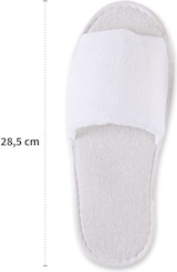 thumbnail of 100 Paar Slipper "Classic" offen Weiss Einheitsgröße 28,5 cm lang Hotelslipper Hotelhausschuhe Einwegslipper Gästehausschuhe