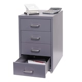 thumbnail of Rollcontainer Boston T851, Schubladenschrank Stahlschrank Büroschrank, 48x28x41cm 4 Schubladen ~ dunkelgrau