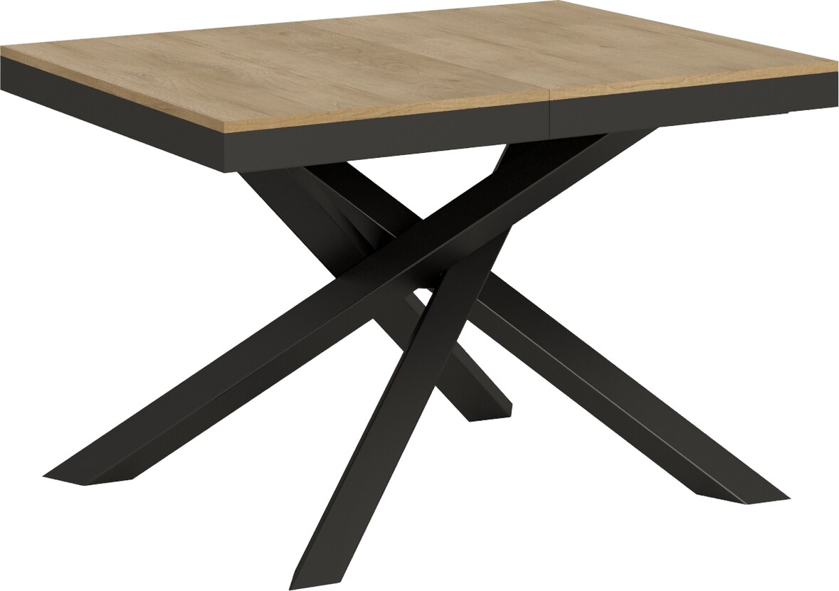Ausziehbarer Tisch 90x120/380 cm Gestell Volantis Evolution Eiche Natur Anthrazit