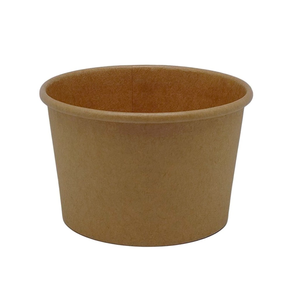 Runde Lebensmittelverpackungen 240ml Kraftkarton mit Deckel 25un