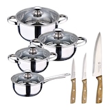 thumbnail of BERGNER - Batería de Cocina 7 Piezas Fabricada en Acero Inoxidable Apta para Inducción con Set de 3 Cuchillos de Acero Inoxidable
