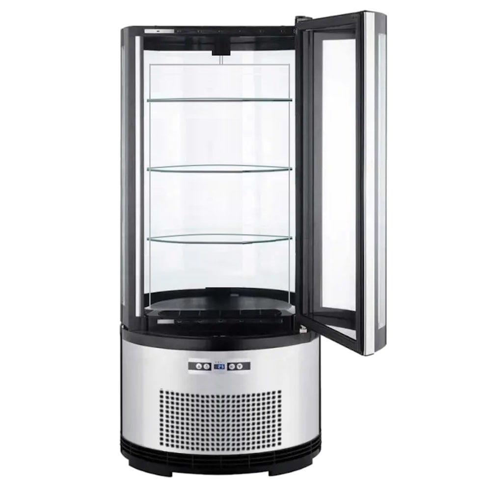 Verticale gekoelde vitrine op toonbank rond - 450x450x985 mm - 190 W 230/1V - 13809660 Eurast