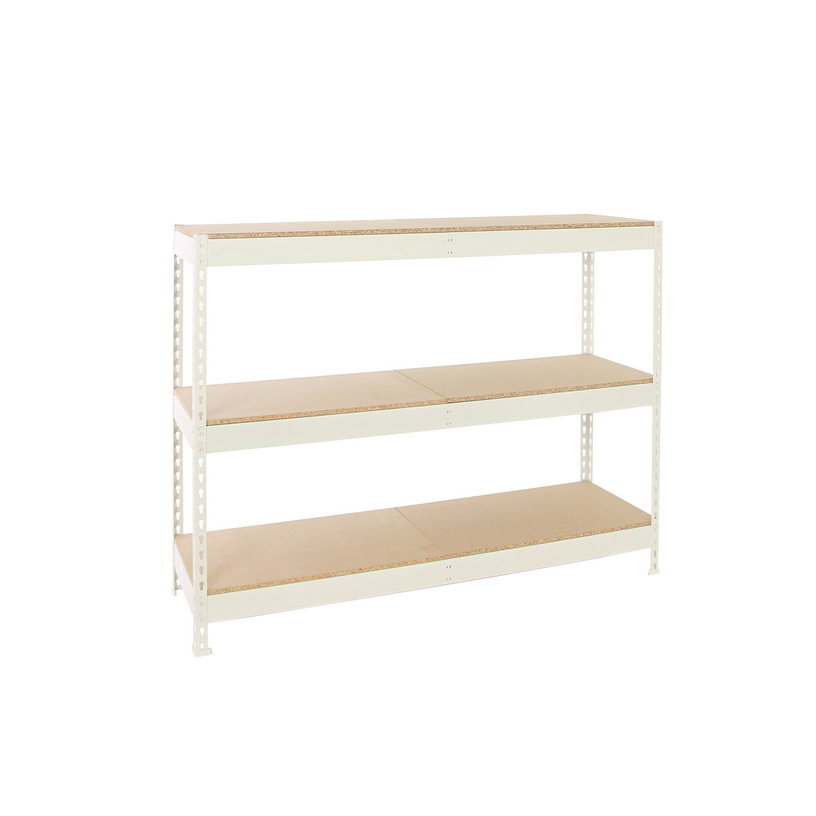 PROREGAL Étagère pour Charges Lourdes WOOD BEAST THREE | HxLxP 200x210x75cm | 500kg par Niveau | Blanc