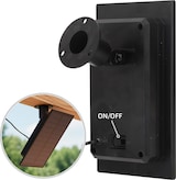 Un panel solar con interruptor y soporte.