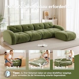 thumbnail of Merax Modulares Sofa 4-Sitzer mit Hocker, Cloud Sofa mit runden Armlehnen, Chenille weich, rahmenlos bodennah, Lounge Sofa, Grün