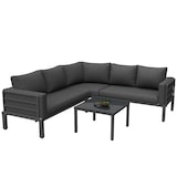 thumbnail of Merax Tuinloungeset voor 5 personen, tuinmeubelen balkonset zitgroep(4-delig), incl. kussens, grijs
